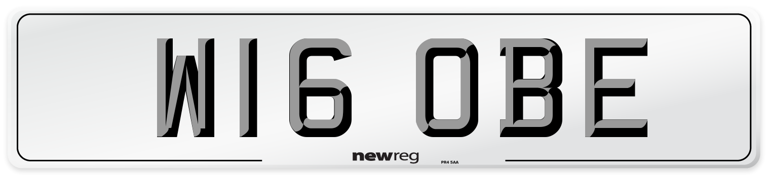 W16 OBE Number Plate from New Reg